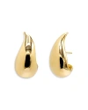 By Adina Eden Solid Curved Teardrop Hoop Earrings In Gold