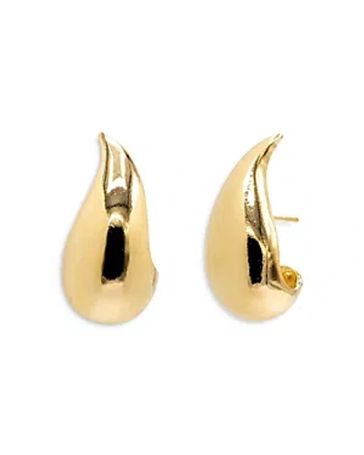 By Adina Eden Solid Curved Teardrop Hoop Earrings In Gold