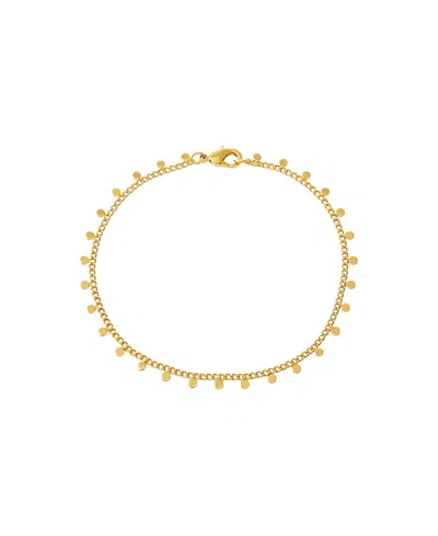 By Adina Eden Solid Dangling Discs Cuban Link Bracelet In Gold