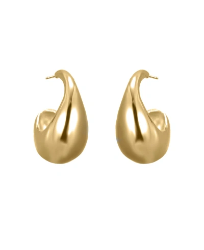 By Adina Eden Solid Graduated Curved Stud Earring In Gold
