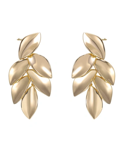 By Adina Eden Solid Multi Leaf Dangling Drop Stud Earring In Gold