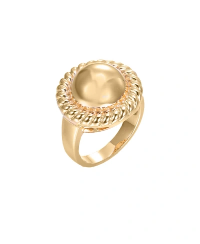 By Adina Eden Solid Rounded Rope Statement Ring In Gold