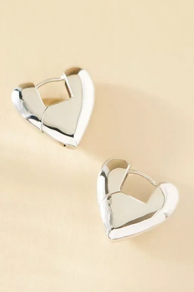 By Adina Eden Solid Super Chunky Heart Hoop Earrings In Gold