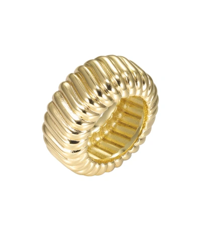 By Adina Eden Solid Wide Ridged Eternity Band In Gold