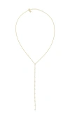 By Adina Eden Teardrop Drop Lariat Necklace In Metallic Gold