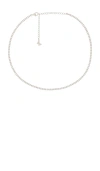 By Adina Eden Thin Tennis Choker In Metallic Silver