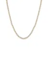 By Adina Eden Thin Three Prong Tennis Necklace In Gold
