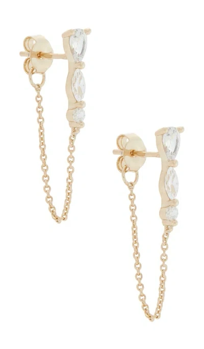 By Adina Eden Triple 스터드 귀걸이 In Gold