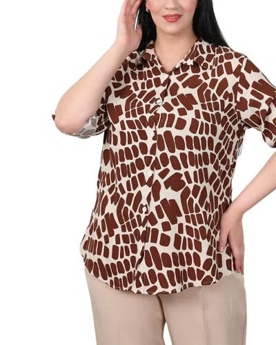 By Alba Plus Shirt In Brown