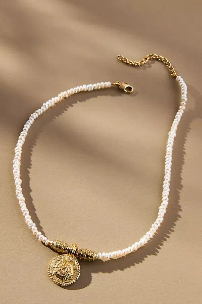 By Alona Adella Beaded Pearl Charm Necklace In White