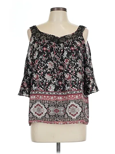 Pre-owned By & By 3/4 Sleeve Blouse In Black