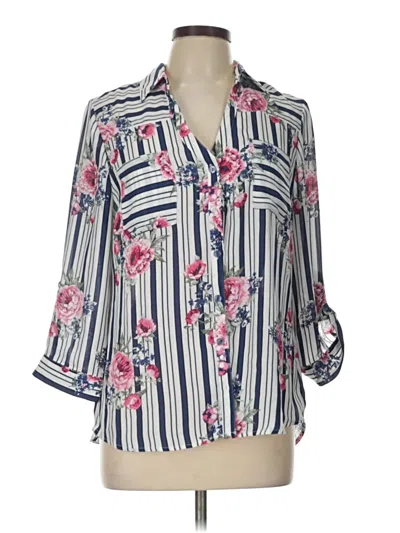 Pre-owned By & By 3/4 Sleeve Blouse In Blue
