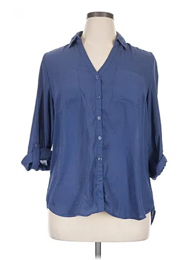 Pre-owned By & By 3/4 Sleeve Blouse In Blue