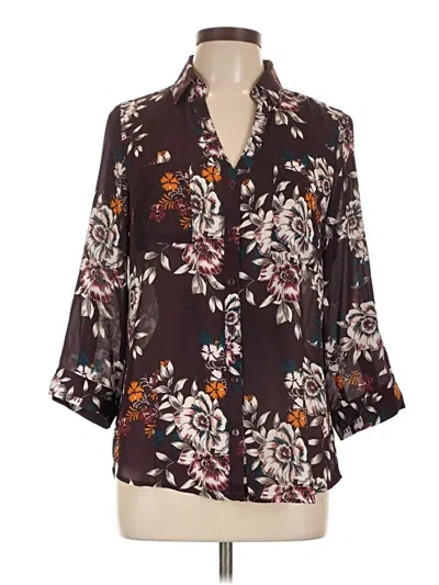 Pre-owned By & By 3/4 Sleeve Blouse In Brown