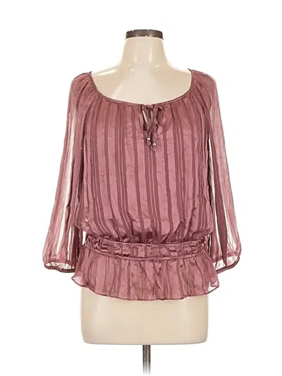 Pre-owned By & By 3/4 Sleeve Blouse In Burgundy