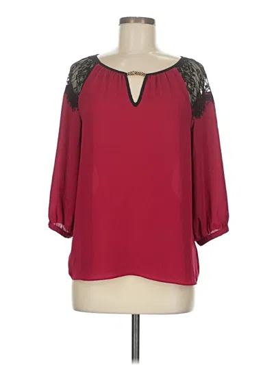 Pre-owned By & By 3/4 Sleeve Blouse In Burgundy