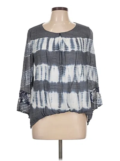 Pre-owned By & By 3/4 Sleeve Blouse In Gray