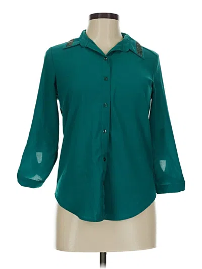 Pre-owned By & By 3/4 Sleeve Blouse In Green