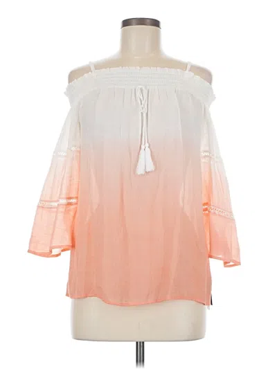 By & By 3/4 Sleeve Blouse In Orange