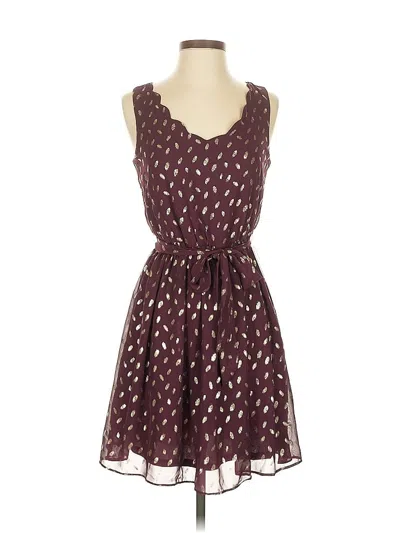Pre-owned By & By Casual Dress In Burgundy