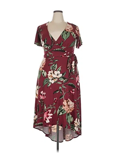 Pre-owned By & By Casual Dress In Burgundy