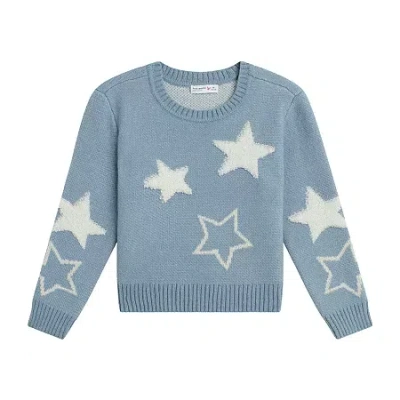 By And By Girl By&by Girl Big Kid Girls Round Neck Long Sleeve Pullover Sweater In Blue