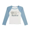 By And By Girl By&by Girl Big Kid Girls Round Neck Long Sleeve Regular Fit Graphic T-shirt In Blue