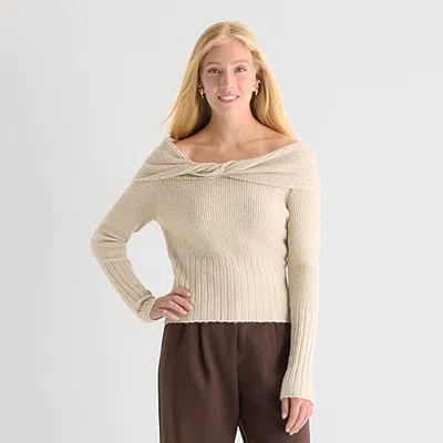 By & By By&by Juniors Womens Crew Neck Long Sleeve Pullover Sweater In Blue