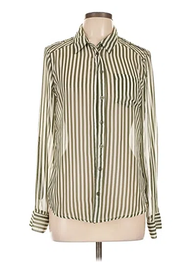 Pre-owned By & By Long Sleeve Blouse In Green