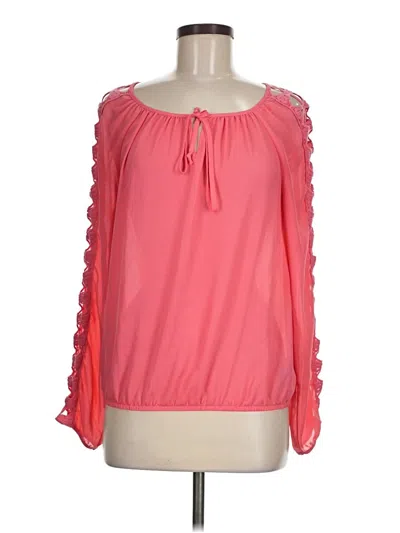 Pre-owned By & By Long Sleeve Blouse In Pink