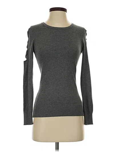 Pre-owned By & By Long Sleeve Top Gray Boatneck Tops