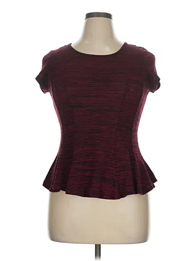 Pre-owned By & By Short Sleeve Top Burgundy Scoop Neck Tops