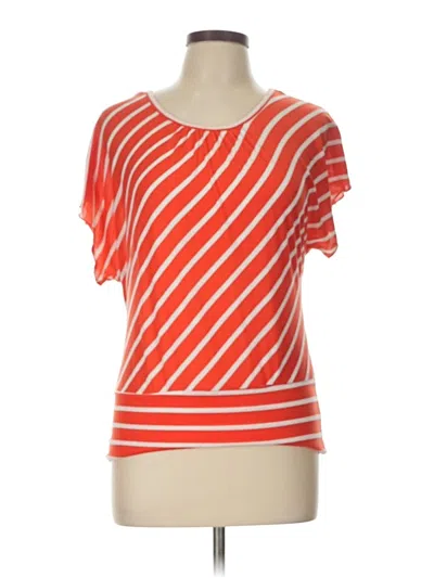 Pre-owned By & By Short Sleeve Top Orange Boatneck Tops