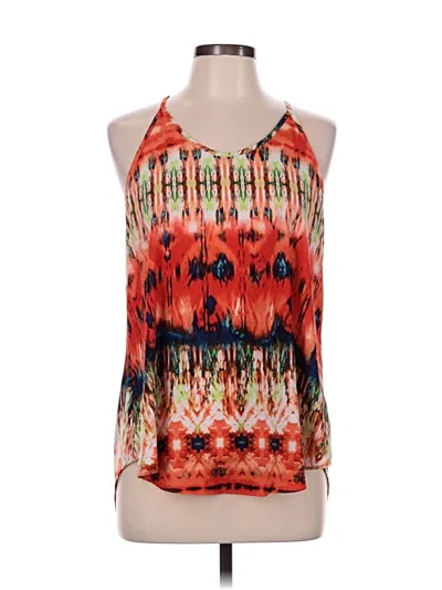 Pre-owned By & By Tank Top Red Halter Neckline Tops