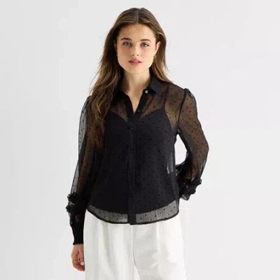 By & By By&by Womens Juniors Blouse In Black