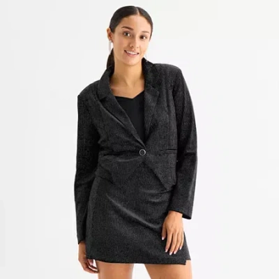 By & By By&by Womens Juniors Classic Fit Blazer In Black