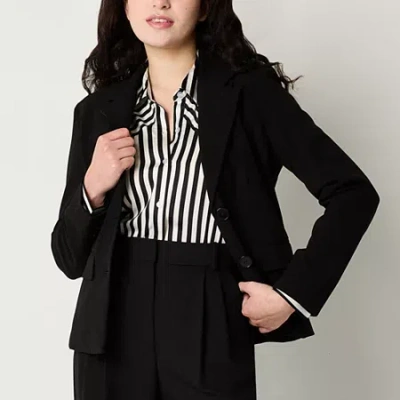 By & By By&by Womens Juniors Fitted Suit Jacket In Black