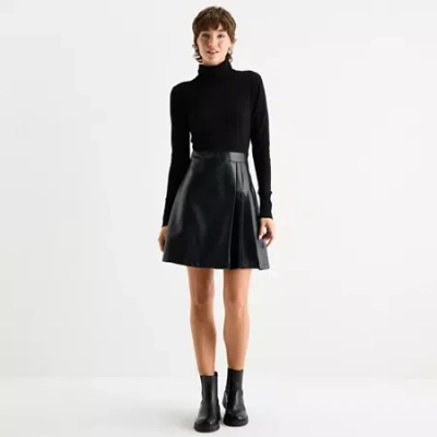 By & By By&by Womens Juniors Long Sleeve Sweater Dress In Black