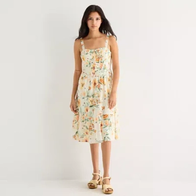 By & By By&by Womens Juniors Sleeveless A-line Dress In Neutral