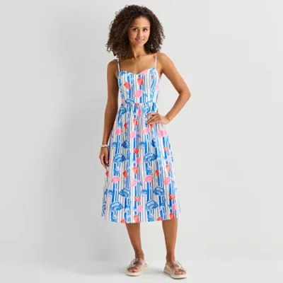 By & By By&by Womens Juniors Sleeveless A-line Dress In Blue