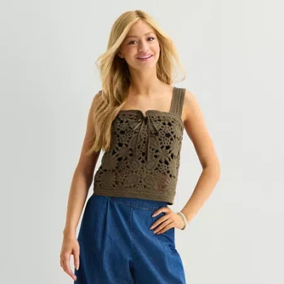 By & By By&by Womens Juniors Sleeveless Tank Top In Green