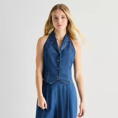 By & By By&by Womens Juniors Sleeveless Vest In Black
