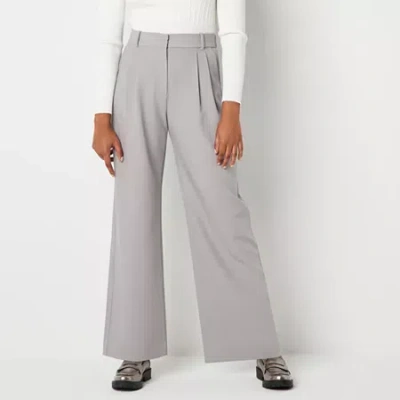 By & By By&by Womens Juniors Wide Leg High Rise Trouser In Gray