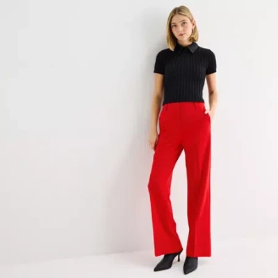 By & By By&by Womens Juniors Wide Leg High Rise Trouser In Red