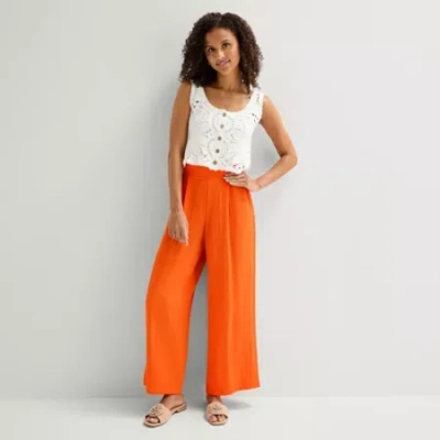 By & By By&by Womens Juniors Wide Leg Trouser In Orange