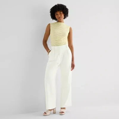 By & By By&by Womens Juniors Wide Leg Trouser In White