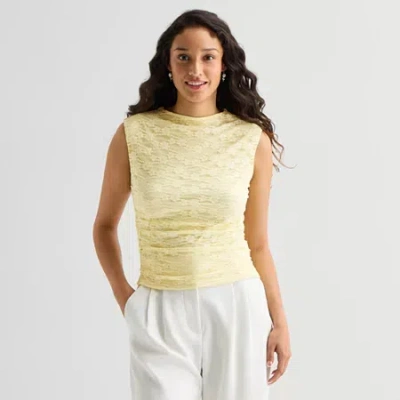 By & By By&by Womens Sleeveless Blouse In Yellow