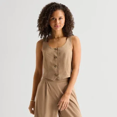 By & By By&by Womens Sleeveless Vest In Brown