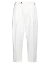 By And Man Pants White Size 38 Viscose, Linen In White