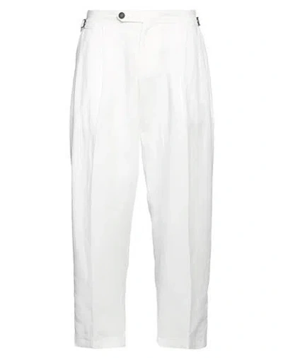 By And Man Pants White Size 38 Viscose, Linen